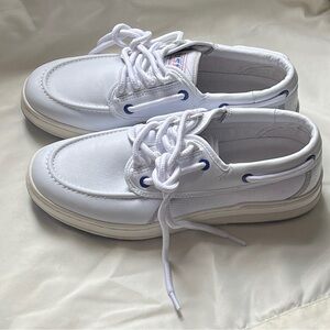 Sperry Topsider White Leather Men's Boat Shoes US12 series Size 8.5